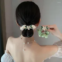 Hair Clips 2022 Gardenia Rope Scrunchies Women Super Fairy Temperament Flowers Ties Horsetail Rubber Bands Headwear Accessories