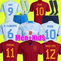 2022 Espagne Espana Soccer Jerseys Pedri Morata Llorente Ferran Azpilicueta Koke Gavi Ansu Fati Adama Torres Ramos Kid Kit 22 23 Camisetas de football Camisetas de Futbol