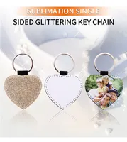 Heart Sublimation Glittering Keychain multicolor keyring Single side printable other printer supplies 1000 pieces