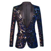 Suits Blazers Hoo 2022 European And American Performance Dress Highlight ColorBlocking Sequin Blazer J220906