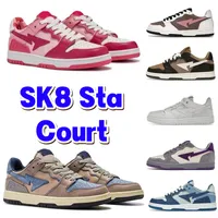 SK8 Sta Men Court Casual schoenen Bapesta Designer Nigo Brown Ivory ABC Camo Pink Blue Low Fashion Mens Sneaker Vintage Beige Indigo White Red Luxury Dames Sneakers Gai