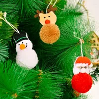 Christmas Decorations Tree Pendant Flannel Ball Drop Ornaments Hanging Decoration Xmas Party Snowman Festive Supplies