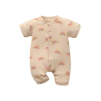 Rompers 018M Baby Girls Boys Romper Rainbow Print Round Neck Short Sleeve Jumpsuits Summer Casual Cotton Soft Clothing J220922