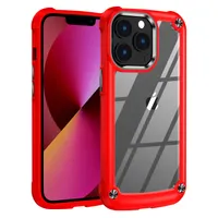 Acrylic 2 in 1 Shockproof Armor Hybrid Slim Clear Phone Case for iPhone 14 13 12 11 PRO MAX MINI XR XS X 8 7プラス