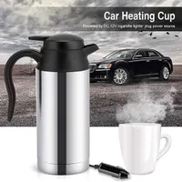 Heating Fans 12V 750ml Vehicular Car Electric Pot Stainless Steel Mug With Cigarette Lighter Auto Accessories Coffee Kettle 0924