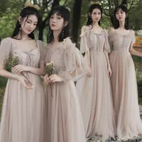 Women's Tracksuits Bridesmaid Dress 2022 Autumn Show Skinny Skin Covered Sister Group Boudoir Banquet Evening Long Women's