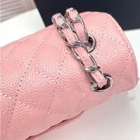 Mini Designer Luxury Classic Flap Chain Crossbody V￤skor Fashion Lambskin och Cowhide Caviar Women's Wallet Handv￤ska Tio Font Art Texture Hanbags Shoulder Bag 25 30 CM