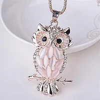 New Arrival Long Sweater Necklace Charming Bordered Women Lady Girl Owl Pendant Necklace Clothing Jewelry Accessories248q
