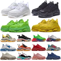 Mens Desiger Shoes Triple S Casual Clunky Sneaker Womens Paris Retro Crystal Bottom Rainbow Thick Cushion Trainers Dad Shoe 22 Color High Quality