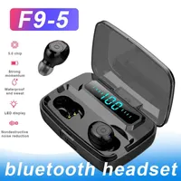 Wireless Bluetooth Earphones 5.0 Binaural 1200Mah Power Bank Headset With Led Digital Display With Retail Box F9-5 Tws And Mic