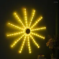 Cadenas Luces de fuegos artificiales navide￱os 112 LED Starburst Starburst Cobre Fireworks L￡mpara 18/10 Modos de cuerda de hada con control remoto
