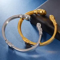 Boxing Gloves Style Mens Bracelets & Bangles For Men Gold Stainless Steel Man Open Male Biker Jewellery Wristband227N
