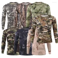 T-shirts pour hommes camouflage t-shirt tactique à séchage rapide fitness chemise à manches longues respirante