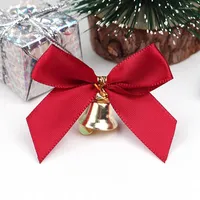 Party Supplies 10pcs Delicate Bowknot Bells Christmas Gift Bows With Small DIY Craft Tree Decoration Bow Tie