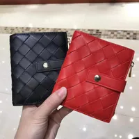 2021 spring design new wallet top quality Luxury genuine crochet leather short woman's purse with card holder Zipper coin poc189w