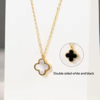 Womens Luxury Designer Pendant Necklace Fashion chain Four leaf Clover Cleef Jewelry necklaces lovers gift girls women Double sided rose gold chains Valentine's Day
