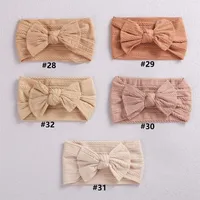 Headbands 30PC lot born Kids Handmade Cable Knit Wide Nylon Knotted Hair Bow Ribbed Headband Children Girls Accessories 220923