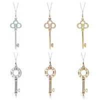 TF Juya Micro Pave Zircon Fashion Indian Key Pendant Necklaces For Women Girls Wedding Birthday Gift Necklace Supplies248L