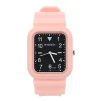 Wristwatches Simple Ladies Watch Fashion Digital Rectangle Dial Silicone Strap Quartz For Casual Female Clock Relogio Feminino