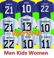 3 Star 22-23 Argentina Thai Quality Soccer Jerseys Home Away 22 L.MARTINEZ 21 Dybala 11 Di Maria 14 FERNANDEZ 9 J.CORREA DE PAUL 10 Maradona Customized Design Your Own wear