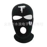 Other Fashion Accessories 2022 Designer Three Hole Knitted Hat Love Broken Gun Men's and Women's Warm Wool Ear Protection Riding Mask HF4W
