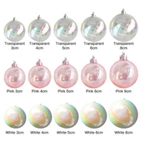 Ball Christmas Tree Decorations 6pcs/Set Plastic Balls Diy Transparant Rainbow Hanging Pendant Gift for Xmas Gelukkig Nieuwjaar G220925