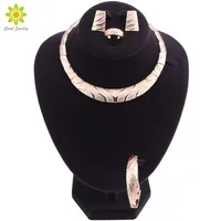 Fashion Wedding Dubai Africa Nigeria African Jewelry Set Gold-color Necklace Earrings Romantic Woman Bridal Jewelry Sets 210706288n