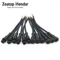 Lighting Accessories 10Pcs Metal M12 Head Waterproof 2 3 4 5 6 8 Pin IP68 Power Cable Wire Male   Female Plug For LED Strips Jack Connector