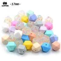 Whole Large Hexagon Loose Silicone Beads for Teething Necklace Silicone Teething Beads For Baby Teether BPA Safe Loose Beads T2567
