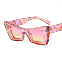 Sonnenbrille Retro Cat Eye Frauen Modemarke Designer Leopard farbenfrohe Farbtöne UV400 Männer Trends Kontrast Farbe Sonnenbrille