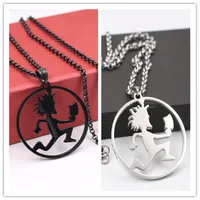 black silver High Polished Fashion Stainless Steel roker ICP Round Hatchet Man Pendant Men Women Necklace Chain270G