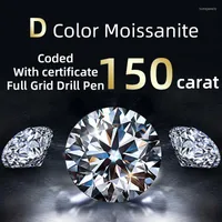 Loose Diamonds NYMPH Real Moissanite Gemstone 3.0 Carats D Color Vvs1 Fine Jewelry Ring For Women
