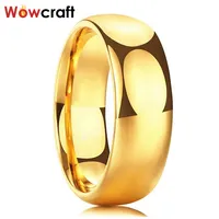 Gold Tungsten Carbide Ring Mens Womens Wedding Band Engagement Rings Polished Domed Comfort Fit Engraving customizing 1892