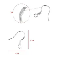 Sterling 925 Silver Earring Findings Fishwire Hooks Ear Wire Hook French HOOKS Jewelry DIY 15mm fish Hook Mark 9253396