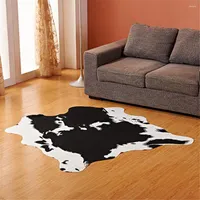 Carpets Dairy Cow Pattern Carpet Home Decor Anti-slip Latex Bedroom Floor Mat Fluffy Long Hair Faux Fur Rug And For Living Room