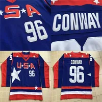GLA MITNESS 96 Charlie Conway Jersey 2017 Team USA Mighty Ducks Movie Ice Hockey Jersey Tous cousus et broderie