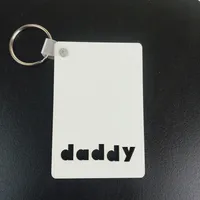 Promotion Double Side Printing Sublimation Blank MDF Dad Mom Pendant Keychain For Father's Or Mother's Day Gifts2346