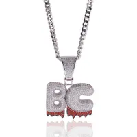 Hip Hop Jewelry Iced Out Custom Name White Drip Letters Chain Necklaces & Pendant with Rope Chain193a