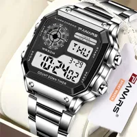 Wristwatches PANARS Top Brand Luxury Mens Watches Stopwatch Electronic Digital Watch Men 5BAR Waterproof Military Sports WristWatches Clock 0924