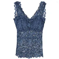 Camisoles & Tanks Full Lace Camisole Sexy Hollow See Through Top Ultra Thin Bra Vest Ladies Soft Seamless No Rims Bralette Intimate Tops