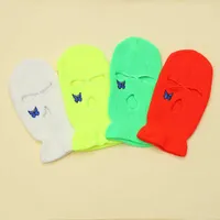 Party Masks 22 Autumn Designers Butterfly Three Hole Knitted Hat Men's and Women's Skiing Warm Neck Protection Riding L4JK