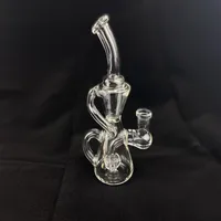 Smoking Pipes great 8inch tall glass Recycler Bong glass handicraft 14mm bowl295I