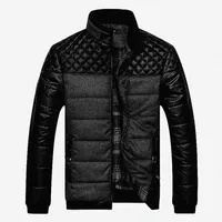 men's Jackets PU Patchwork Designer Men Outerwear Winter Business Male Leather Jacket Clothing Brand And Coats 4XL D8xg#