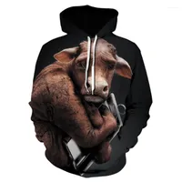 Men's Hoodies Men's & Sweatshirts 2022 Mens Animal 3d Print Niuniu Hoodie Saucepan Man Fashion Cow Casual Oversized Sweatshirt