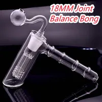 Mini Glass Hammer Bongs 6 Arm Percolator Portable Smoking pipes bubbler beaker Bongs with 18 8mm glass oil burner pipe2159