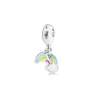 925 Sterling Silver Rainbow Pendant Charms Original box for Pandora European Bead Charms Bracelet Necklace jewelry making accessor2355