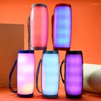 Portable Speakers LED Light Wireless Bluetooth Speaker Stereo Outdoor Support TF Card AUX Cable With Microphone