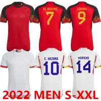 2022 المنتخب الوطني Belgien de Bruyne Soccer Jerseys Hazard Courtois Lukaku Tielemans Doku 22 23 Batshuayi Kevin Belgique Men Kids Shirt