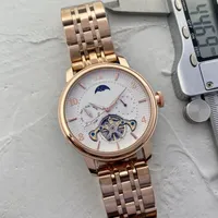 Men Watch Stainless Steel tourbillon Five stitches 44MM Luxury Brand Automatic mechanical Watches Steel Strap Fashion PAT