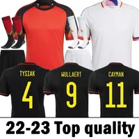 Copa do Mundo do Catar 2022 Belgiums Jerseys Socce Witsel de Bruyne R.lukaku E.Hazard Mertens Batshuayi Futebol Camisa Men Uniformes